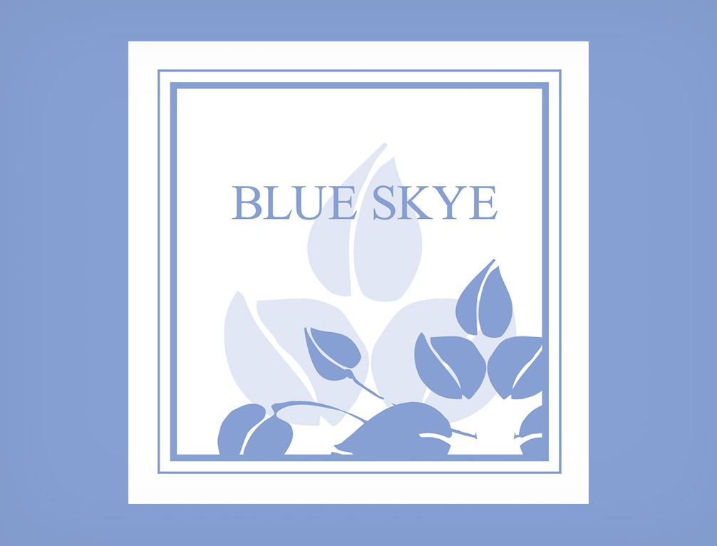 Blue Skye Lavender primary logo, reverse