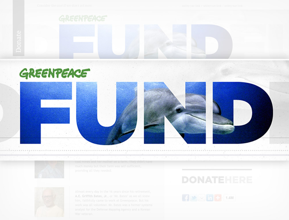 Greenpeace Fund website masthead detail